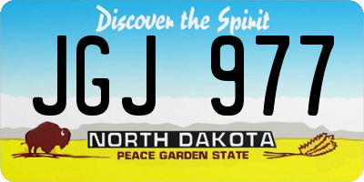 ND license plate JGJ977