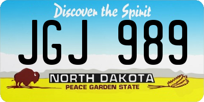 ND license plate JGJ989