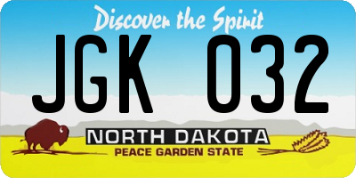 ND license plate JGK032