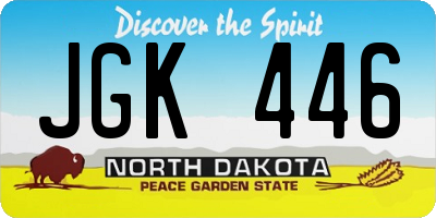 ND license plate JGK446