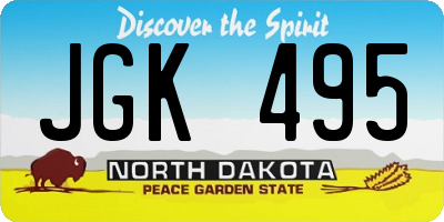 ND license plate JGK495