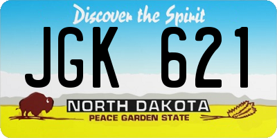 ND license plate JGK621