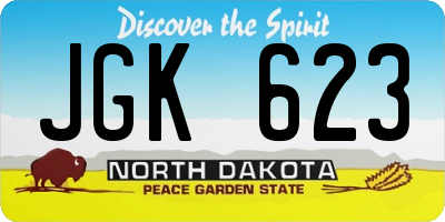 ND license plate JGK623