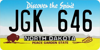 ND license plate JGK646