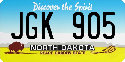 ND license plate JGK905
