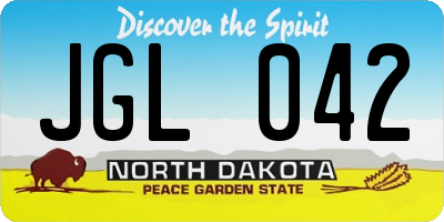 ND license plate JGL042