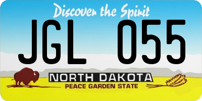 ND license plate JGL055