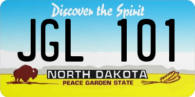 ND license plate JGL101