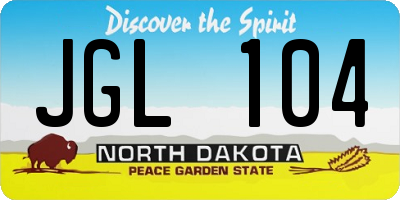 ND license plate JGL104