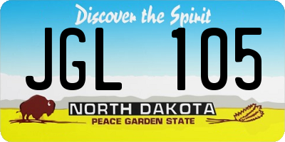 ND license plate JGL105