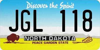 ND license plate JGL118