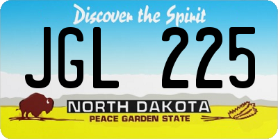 ND license plate JGL225