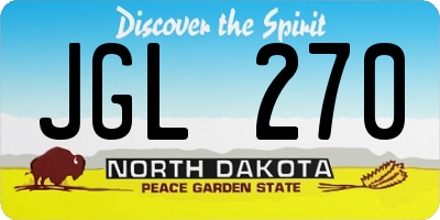 ND license plate JGL270