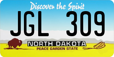 ND license plate JGL309