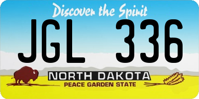ND license plate JGL336