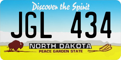 ND license plate JGL434