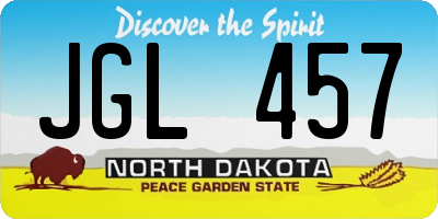 ND license plate JGL457