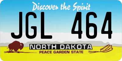 ND license plate JGL464