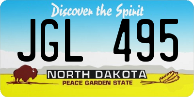 ND license plate JGL495