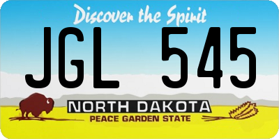 ND license plate JGL545