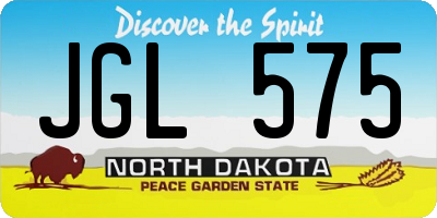 ND license plate JGL575