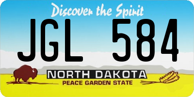 ND license plate JGL584
