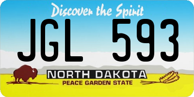 ND license plate JGL593