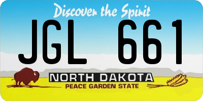 ND license plate JGL661