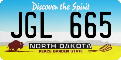 ND license plate JGL665