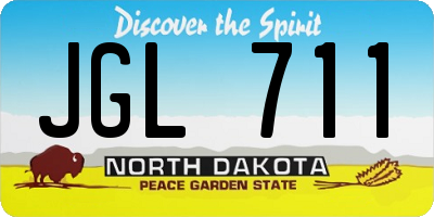 ND license plate JGL711