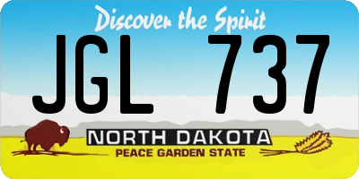 ND license plate JGL737