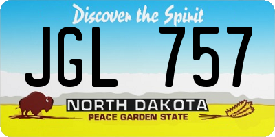 ND license plate JGL757