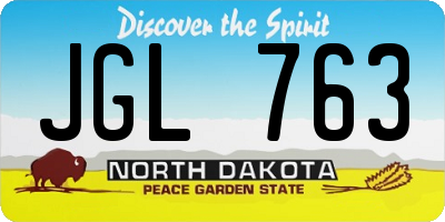 ND license plate JGL763