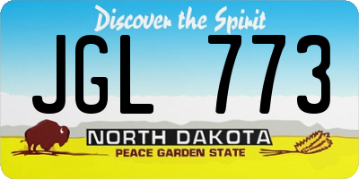ND license plate JGL773