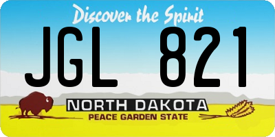 ND license plate JGL821