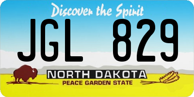 ND license plate JGL829