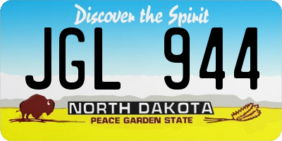 ND license plate JGL944