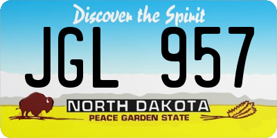 ND license plate JGL957