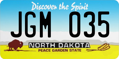ND license plate JGM035