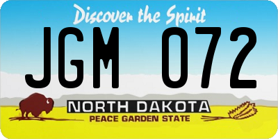 ND license plate JGM072