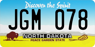 ND license plate JGM078
