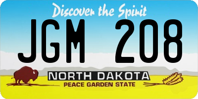 ND license plate JGM208