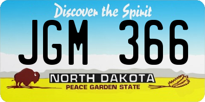 ND license plate JGM366