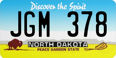 ND license plate JGM378