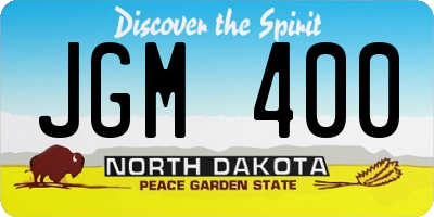 ND license plate JGM400