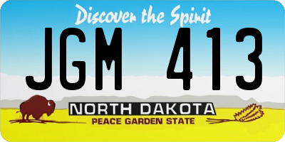 ND license plate JGM413