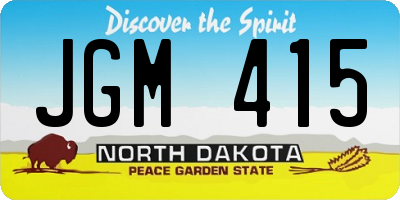ND license plate JGM415