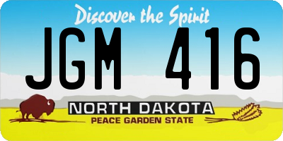 ND license plate JGM416