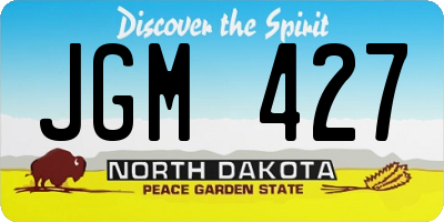 ND license plate JGM427