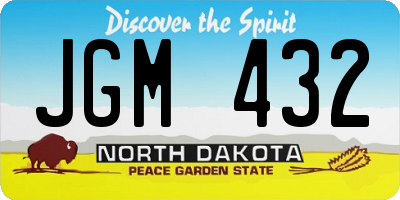 ND license plate JGM432